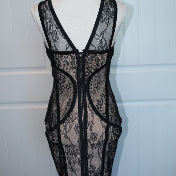 Beautiful Black Lacy Fitted Dress - Picture 6 of 8